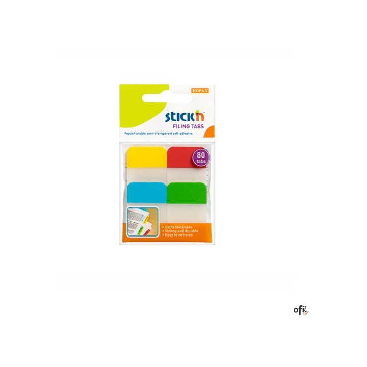 Przekładki indeksujące przeźroczyste 38x25mm 4 kolory STICKN 21607