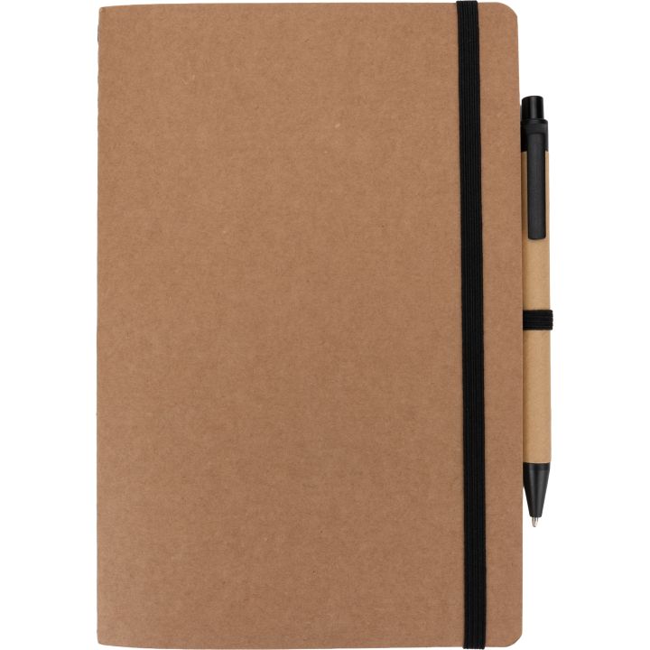 Notatnik A5 z czystymi stronami i długopisem z materiałów z recyklingu CHLOE