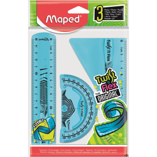 Zestaw linijek niełamliwych 895024 linijka 15cm ekierka kątomierz MAPED