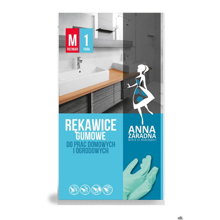 Rękawice gumowe M ANNA ZARADNA 46256