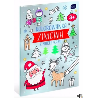 Kolorowanka ZIMOWA metallic A4 16 z naklejkami