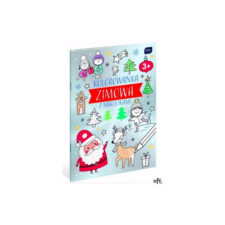Kolorowanka ZIMOWA metallic A4 16 z naklejkami
