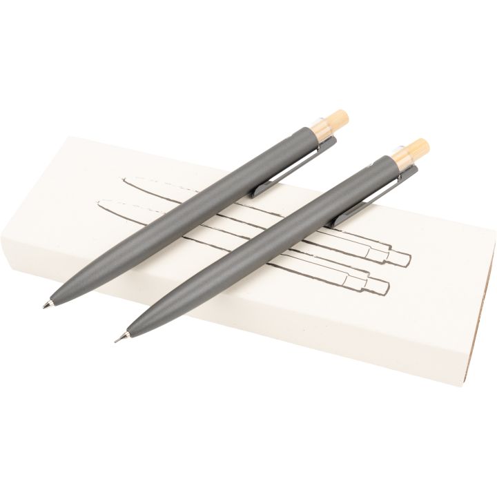 Zestaw piśmienny długopis półżelowy i ołówek automatyczny z aluminium z recyklingu SIEGFRIED
