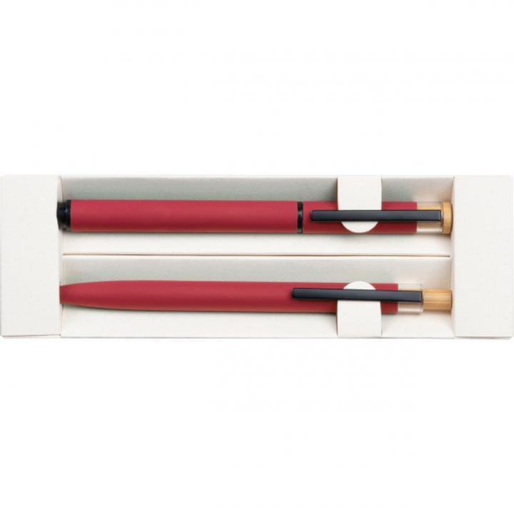 Zestaw piśmienny długopis i pióro kulkowe z aluminium z recyklingu RAFFAELE