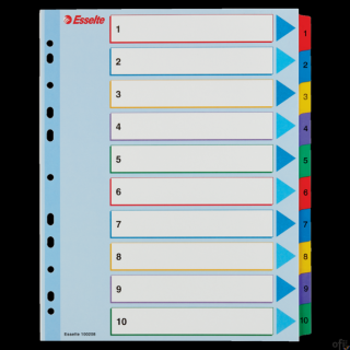 Przekładki kartonowe MYLAR A4 MAXI 1-10 ESSELTE 100208