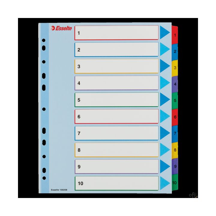 Przekładki kartonowe MYLAR A4 MAXI 1-10 ESSELTE 100208