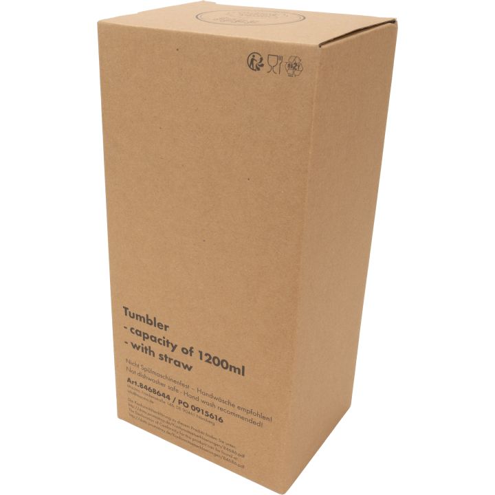 Kubek ze słomką XXL 1200 ml TEODORA