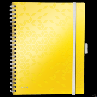 Kołonotatnik z 3 zakładkami BE MOBILE Leitz WOW A4, w kratkę, żółty 46450016 (X)