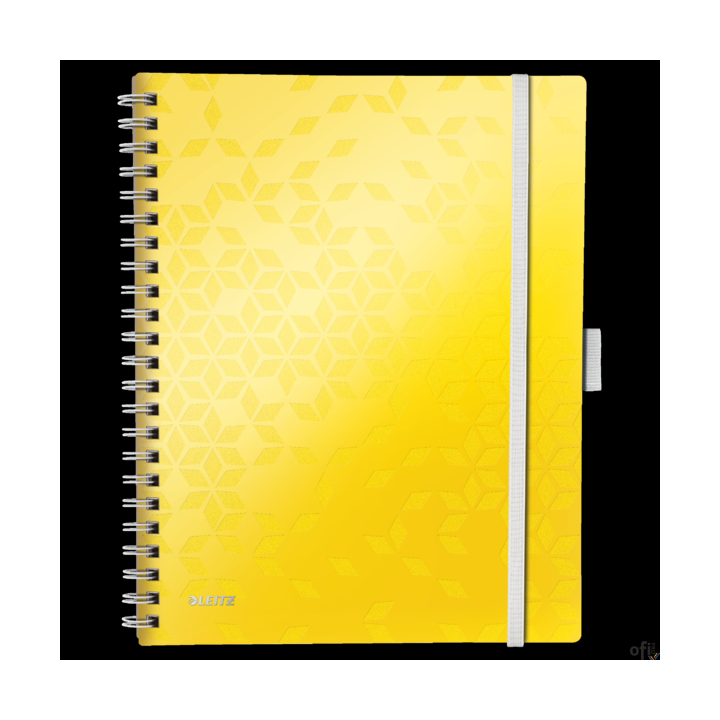 Kołonotatnik z 3 zakładkami BE MOBILE Leitz WOW A4, w kratkę, żółty 46450016 (X)