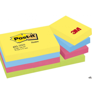Bloczek samoprzylepny POST-IT (653-TFEN), 38x51mm, 12x100 kart., ENERGETIC