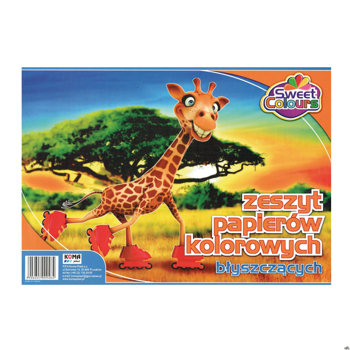 Zeszyt błyszczących papierów kolorowych A4 8 kartek Sweet Colours 09484 KOMA-PLAST
