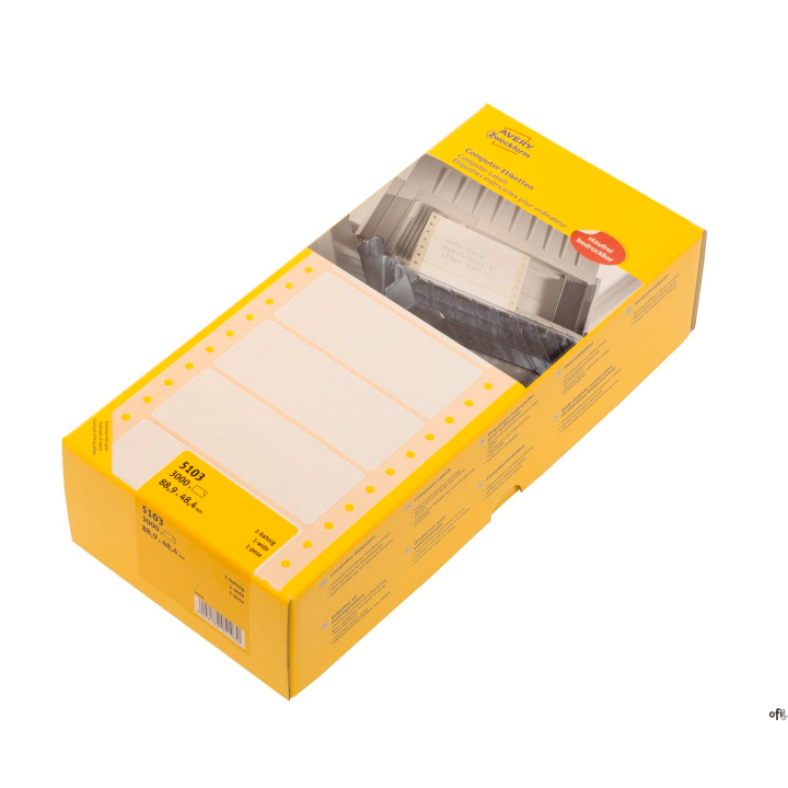 Etykiety uniwersalne 5103 88,9x48,4 na składance do drukarek igłowych, Avery Zweckform (X)