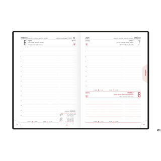 Kalendarz A5 STANDARD książkowy (KS1), 15 - grafit fabric 2024 TELEGRAPH