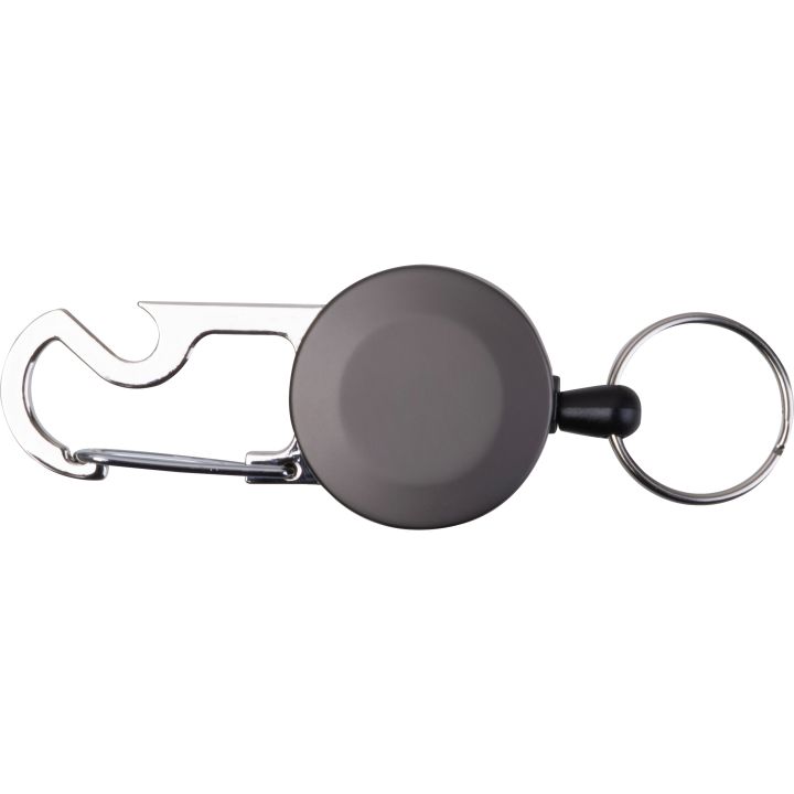 Brelok do kluczy z linką, karabińczykiem i otwieraczem do butelek PEGGY