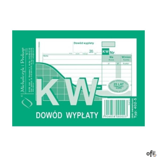 402-5 KW Dowód Wypłaty, A6 80 kartek, MICHALCZYK&PROKOP