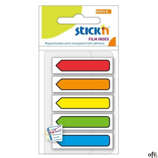 Zakładki indeksujące Strzałki 45x12mm mix 5 kolorów neon STICKN 21464
