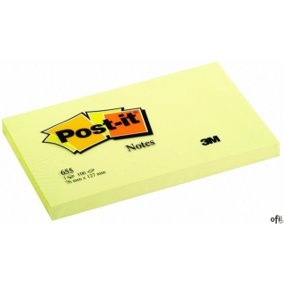 Bloczek samoprzylepny POST-IT_ (655), 127x76mm, 1x100 kart., żółty