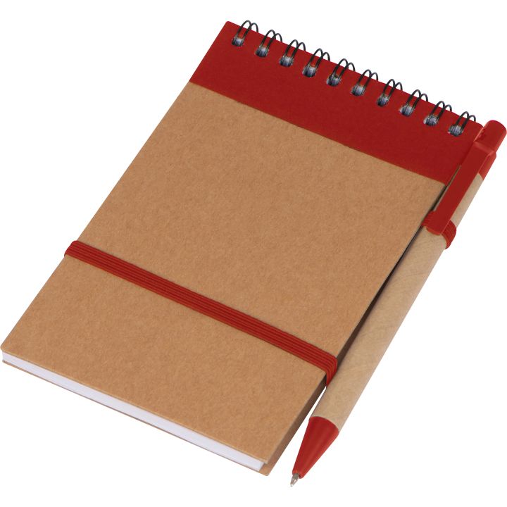 Notatnik w linie z długopisem tekturowym EUGENIO