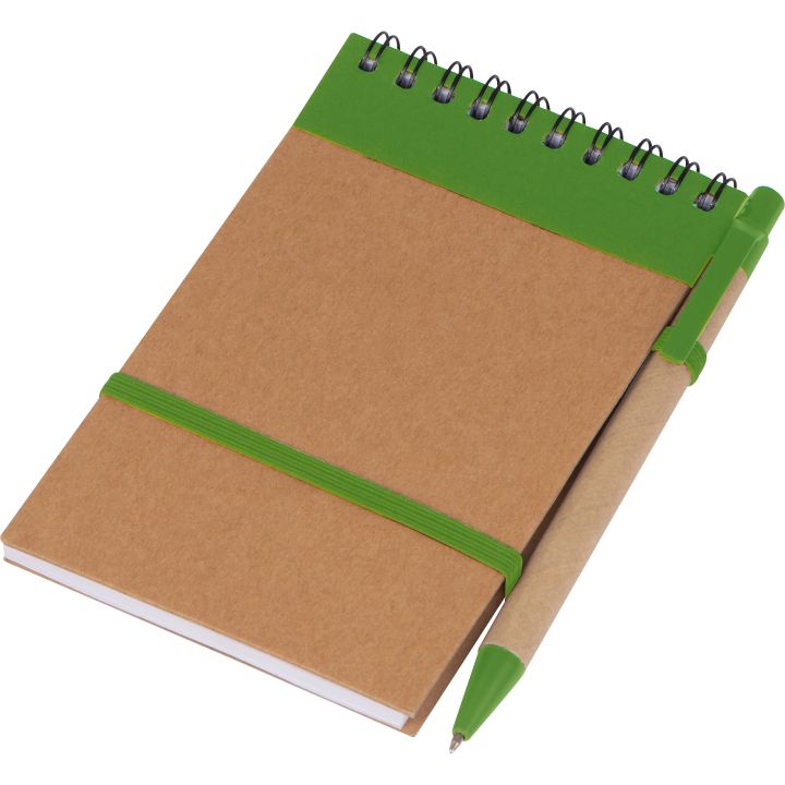 Notatnik w linie z długopisem tekturowym EUGENIO