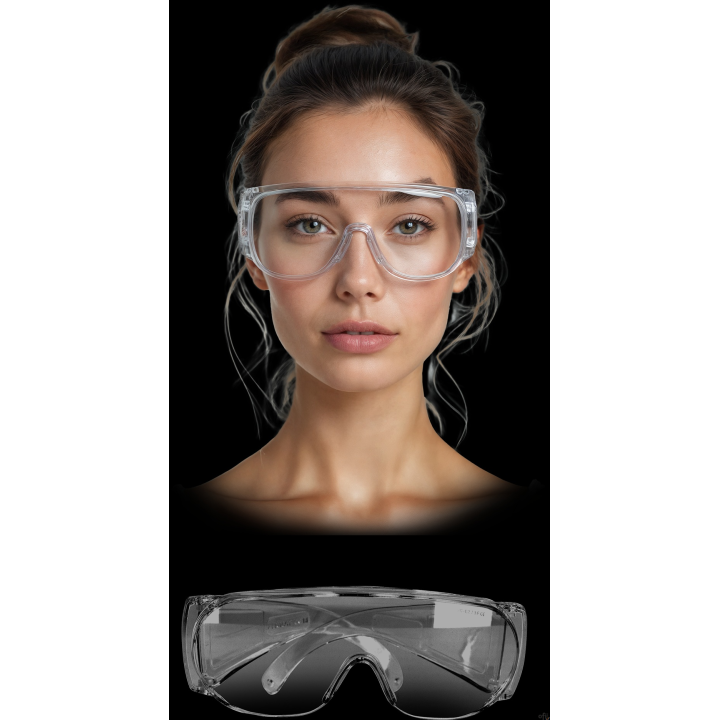 Przeciwodpryskowe okulary ochronne.klasa optyczna 1wykonane z poliwęglanuszerokie ramiona stanowią ochronę również z bokuna końc