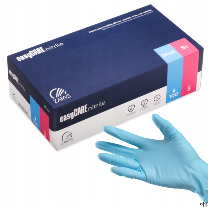 Rękawice nitrylowe S (100) niebieskie ZARYS Medicare 8%VAT