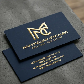 Wizytówki  – Złocone / Srebrzone, Wypukłe 3D