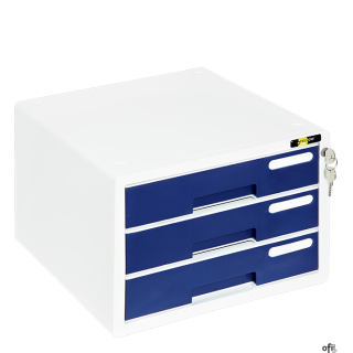Szafka na dokumenty YELLOW ONE YL-SP03 plastikowa - 3 szufl. + zamek, granat 120-1889