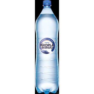 Woda gazowana, 1,5 l, butelka PET, zgrzewka 6 szt., kaucja, Kropla Beskidu