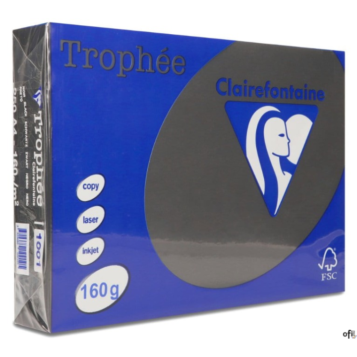 Papier xero A4 160g czarny TROPHEE EMERSON 250ark xca41001b 1001PC