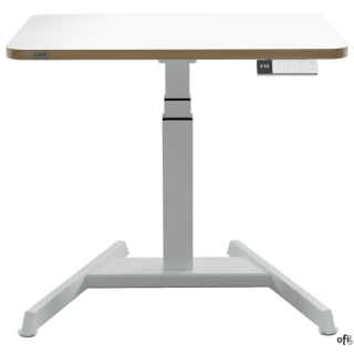 Małe biurko Leitz Ergo do pracy w pozycji siedzącej i stojącej, obsługiwane elektronicznie, białe 65340001