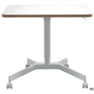 Małe biurko Leitz Ergo do pracy w pozycji siedzącej i stojącej, białe 65360001