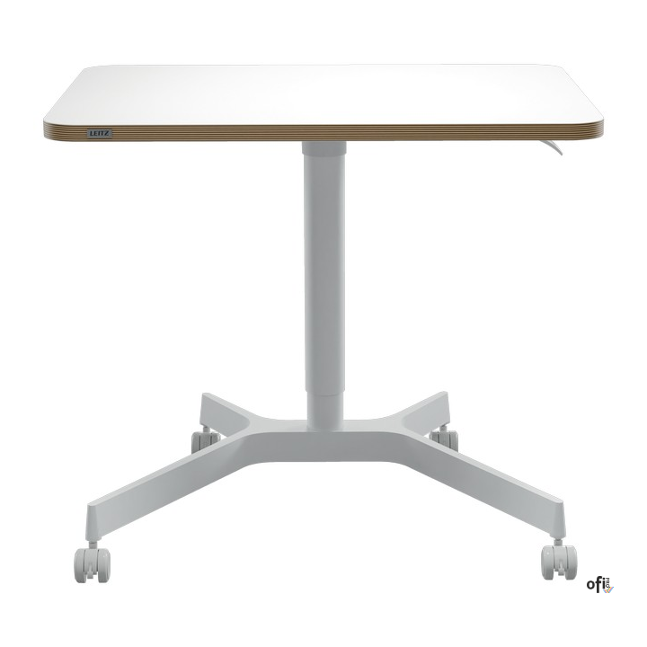 Małe biurko Leitz Ergo do pracy w pozycji siedzącej i stojącej, białe 65360001