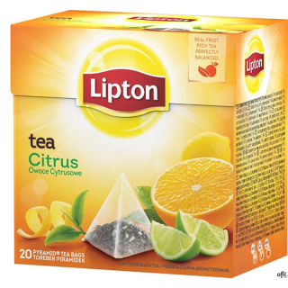 Lipton Citrus Tea to najwyższej jakości czarna herbata z kawałkami cytrusówsmaku cytryny dopełnia limonka i grejpfrut, które nad
