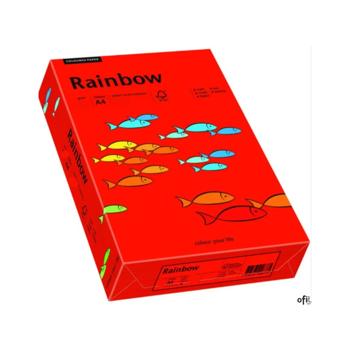 Papier xero kolorowy A4 160g 250 ark. RAINBOW R28 ciemnoczerwony 88042483