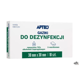 Gaziki do dezynfekcji nasączone alkoholem Alcohol Pad, 10 sztuk 30x30mm