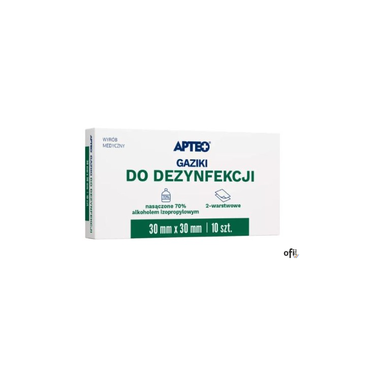Gaziki do dezynfekcji nasączone alkoholem Alcohol Pad, 10 sztuk 30x30mm