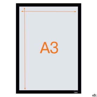 Samoprzylepna, magnetyczna ramka Nobo na plakat (2 szt.), A3, czarna