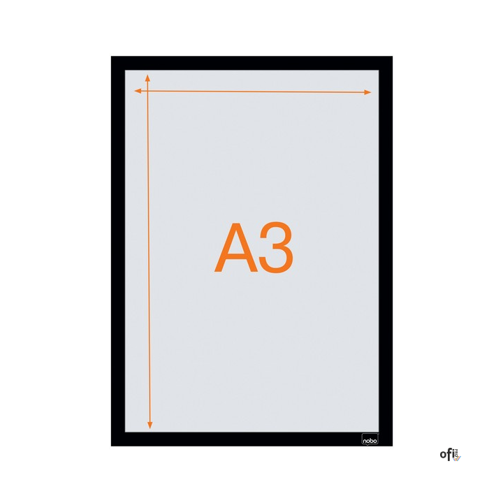 Samoprzylepna, magnetyczna ramka Nobo na plakat (2 szt.), A3, czarna