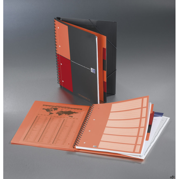Kołonotatnik A4 80 kartek, kratka / tagi, INTERNATIONAL ORGANISERBOOK, OXFORD, 100102777