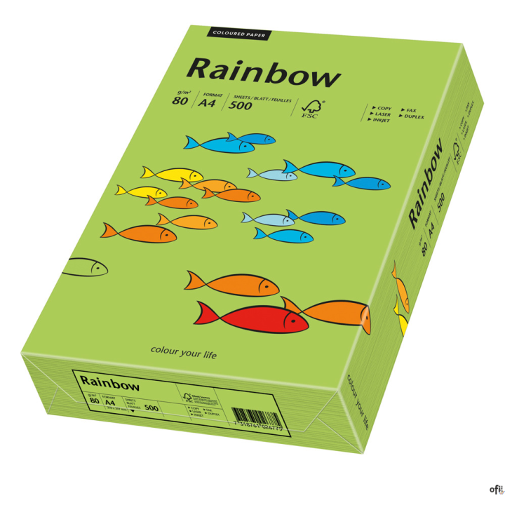 Papier xero kolorowy A3 80g 500 ark. RAINBOW R76 zielony 88042654