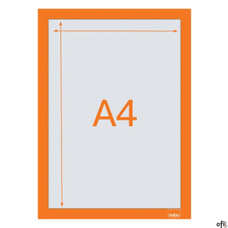 Samoprzylepna, magnetyczna ramka Nobo na plakat (2 szt.), A4, pomarańczowa