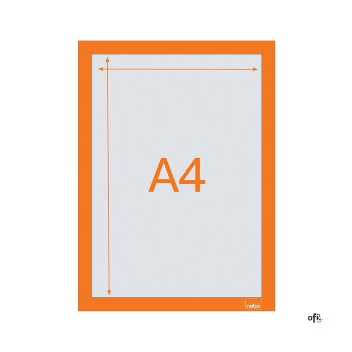 Samoprzylepna, magnetyczna ramka Nobo na plakat (2 szt.), A4, pomarańczowa