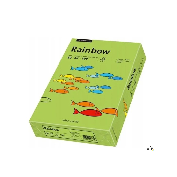 Papier xero kolorowy A4 160g 250 ark. RAINBOW R76 zielony 88042659