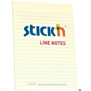 Notes w linie 203 _ 152 mm, 50 kartek, żółty pastel, 21038
