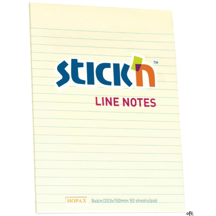 Notes w linie 203 _ 152 mm, 50 kartek, żółty pastel, 21038
