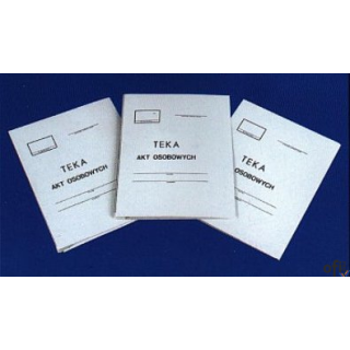 Teczka A4 do akt osobowych wykonana z kartonu 350g/m2, wyposażona w trzy przegródki A, B, C, D.