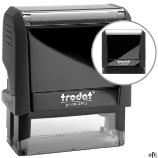 Specyfikacja pieczątki Trodat 4913Producent: TrodatWielkość odbicia: 58 x 22 mmWymiary automatu: 73 x 36 x 84(h) mmSugerowana ma