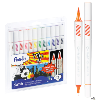 - podwójna końcówka: pędzelek + cienkopis- do tworzenia boullet journali, komiksów i innych prac kreatywnych- końcówka pędzelkow