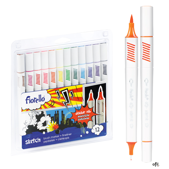 - podwójna końcówka: pędzelek + cienkopis- do tworzenia boullet journali, komiksów i innych prac kreatywnych- końcówka pędzelkow