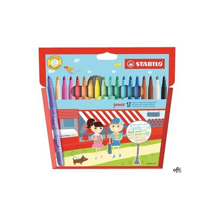 Flamastry STABILO POWER 18szt 280/18-02/01